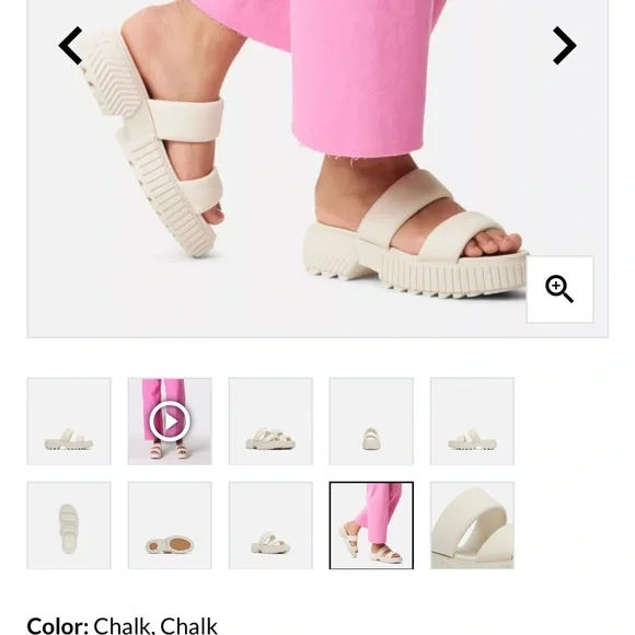 NWOT Sorel size 7.5 ONA STREETWORKS SLIDE SANDAL, color: chalk - Picture 5 of 6